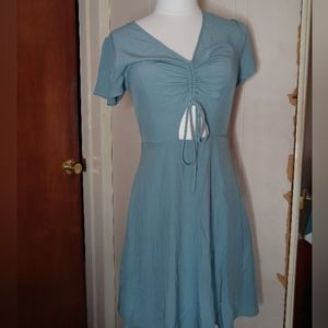 Blue cinch cut out sundress